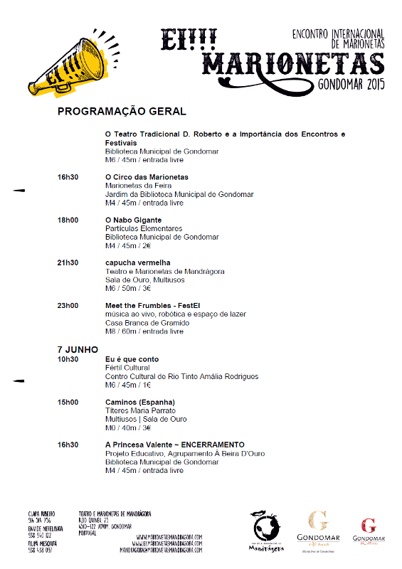 2015 05 26 CARTAZ Encontro Internacional de Marionetas 2
