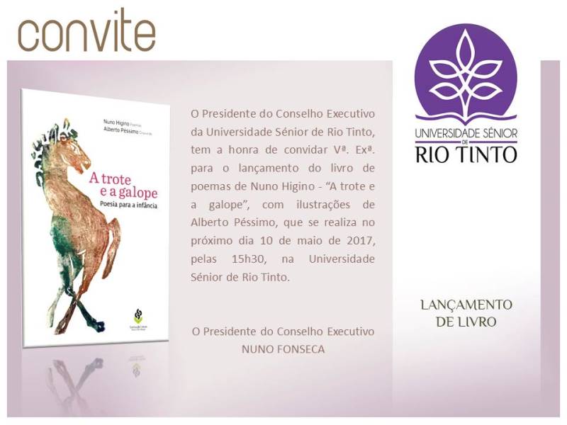 2017 05 10 Convite Lançamento de livro A trote e galope