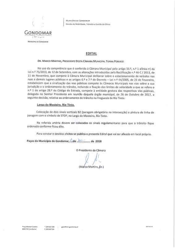 2018 01 10 MOSTEIRO largo sinal de stop B2 e linha de paragem com o símbolo stop 1