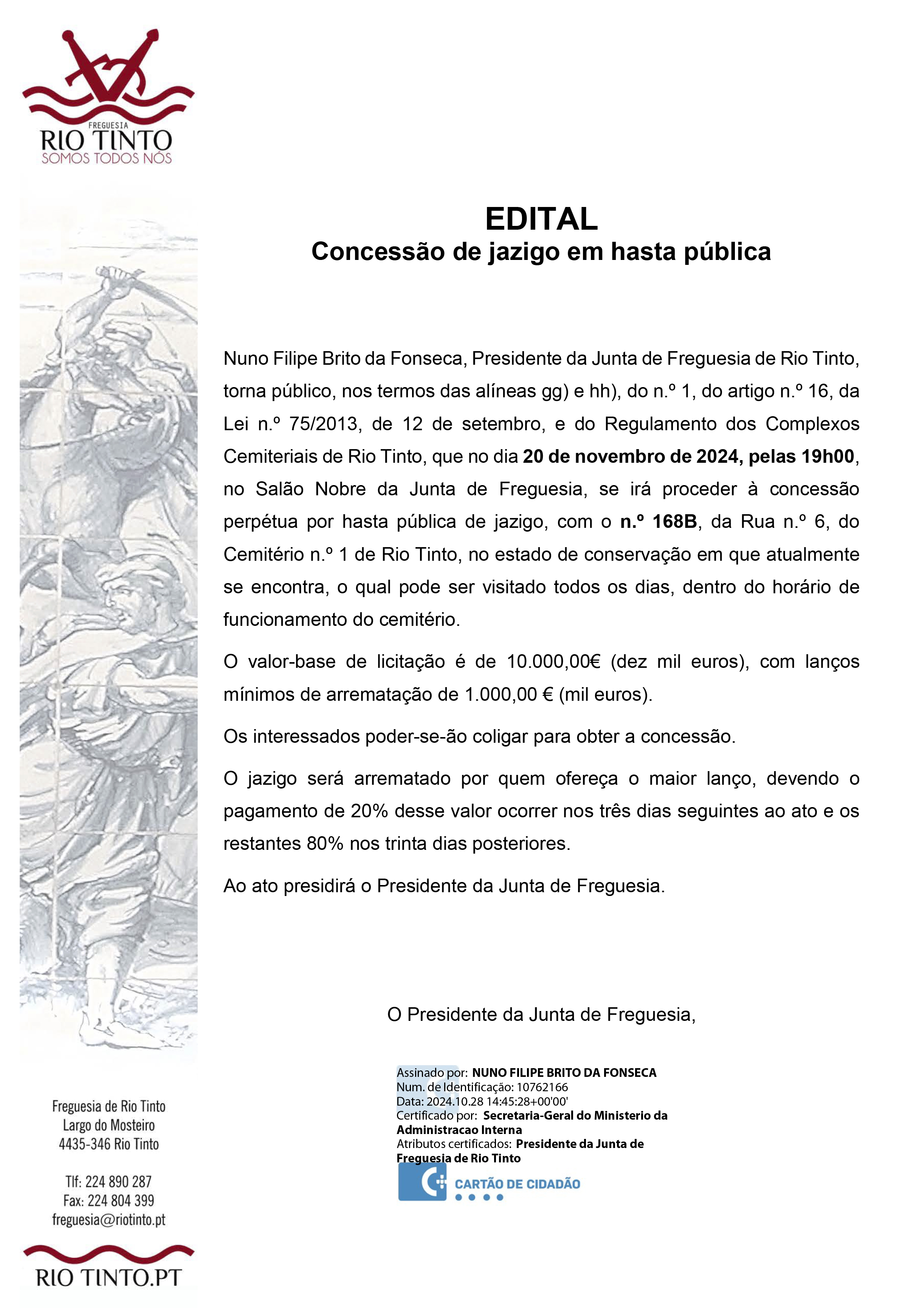 2024 10 28 Hasta publica jazigo 168B Edital signed
